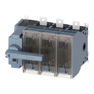 SIEMENS SWITCH DISCONNECTORS, WITH FUSES - 3KF, 3-POLE, FLAT TERMINALS, 400A, 2/1 LV