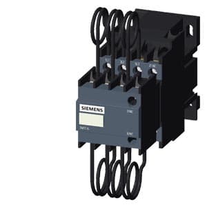 SIEMENS SINOVA, 3MT7, 10 KVAR CAPACITOR DUTY CONTACTOR 2NC AUX CONTACT 110 V AC, 50/60 HZ COIL