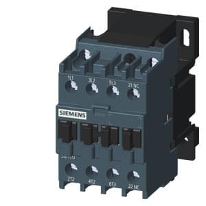 SIEMENS POWER CONTACTOR, SINOVA, 3MT7, 3P, 6…25A, 2.2kW, 1NC, 220VAC, SIZE S0