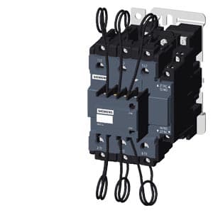 SIEMENS CAPACITOR DUTY CONTACTOR, 3MT7, 92A, 60kVAR, 230/400VAC, 1NO+2NC