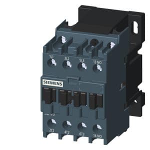 SIEMENS POWER CONTACTOR, SINOPLUS, 3MT7, 3P, 9…25A, 2.2kW, 1NO, 230 VAC COIL, 50/60Hz, SIZE S0