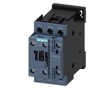 SIEMENS MOTOR STARTER CONTACTOR, 3RT2, 3P, 12A, 5,5kW, 1NO+1NC, 230 VAC, SIZE S0