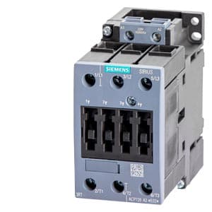 SIEMENS MOTOR STARTER CONTACTOR, 3RT5, 3P, 40...60A, 18,5kW, 110 VAC COIL, SIZE S2