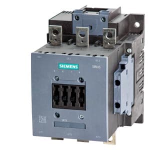 SIEMENS MOTOR STARTER CONTACTOR, 3RT5, 3P, 115...160A, 55kW, 2NO+2NC, 24VDC COIL, SIZE S6