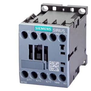 SIEMENS MOTOR STARTER CONTACTOR, 3RT6, 3P, 9...22A, 4kW, 24VDC COIL, 1NO, SIZE S00