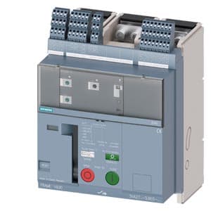 SIEMENS MCCB, 3VA2, 3P, 500...1250A, 55kA, WITH 4 AUX, TRIP ALARM SWITCH, SHUNT RELEASE AND UNDERVOLTAGE RELEASE, ADJUSTABLE TYPE, ETU320-LI