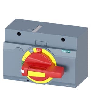 SIEMENS ACC MCCB, 3VM, FRONT MOUNTED ROTARY OPERATOR EMERGENCY OFF WITH DOOR INTERLOCK IEC IP30/40, FOR 3VM13/14