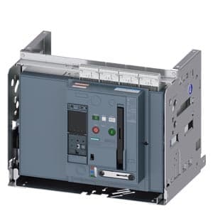 SIEMENS ACB, 3WA, WITHDRAWABLE CIRCUIT BREAKER WITH GUIDE FRAME, IEC 60947-2, FRAME SIZE 2, 4-POLES, N-POLE LEFT, IN=2500A UP TO 690V AC 50/60HZ, BREAKING CAPACITY S ICU=66/50KA AT 500/690V, TRIP UNIT ETU600 LSIG UPGRADE READY, COLORDISPLAY