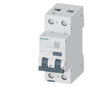 SIEMENS RCBO, RESIDUAL CURRENT PROTECTIVE DEVICES, 5SU9, WITH INTEGRAL OVERCURRENT PROTECTION 1P+N; 230 V AC; 6 kA, 40A