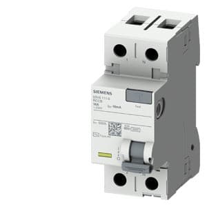 SIEMENS RCBO, RESIDUAL CURRENT PROTECTIVE DEVICES, 5SV5, N CONNECTION, RIGHT, 1P+N; 230 V AC ; 50 Hz 10mA, 16A