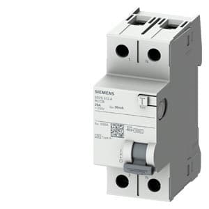 SIEMENS RCBO, RESIDUAL CURRENT PROTECTIVE DEVICES, 5SV5, N CONNECTION, RIGHT, 1P+N; 230 V AC ; 50 Hz 30mA, 63A