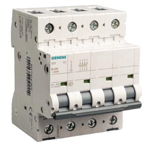 SIEMENS MCB, 5SY, 4P, 63A, 10kA, DC Aplication