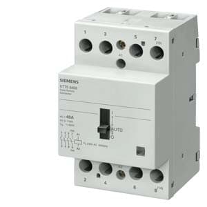SIEMENS SWITCHING DEVICES, INSTA CONTACTORS WITH MANUAL SWITCH 0/I/AUTOMATIC, 5TT5, 40A, 3 NO + 1 NC, 400 VAC
