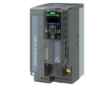 SIEMENS SINAMICS, G120X RATED POWER: 15 kW At 110% 60s, 100% 240 s UNFILTERED 380-480 V 3 AC +10/-20% 47-63 Hz AMBIENT TEMPERATURE -20 to +45 °C SIZE: FSC DEGREE OF PROTECTION IP20 / UL OPEN TYPE PAINTNG 3C2 WITH BASIC OPERATOR PANEL