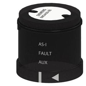 SIEMENS COMMANDING AND SIGNALING DEVICES, SIGNALING COLUMNS, 70 MM DIAMETER, ADAPTER ELEMENTS FOR AS-INTERFACE AND IO-LINK FOR 3 SIGNALING ELEMENTS STANDARD AS-I 8WD44, 24 VAC/DC BLACK